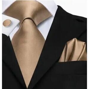 Men’s Silk Coordinated Tie Set - Gold